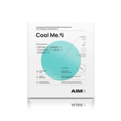 Greito poveikio intensyviai regeneruojanti ir drėkinanti lakštinė kaukė su vėsinančiu ir raminančiu poveikiu AIMX “Cool Me”