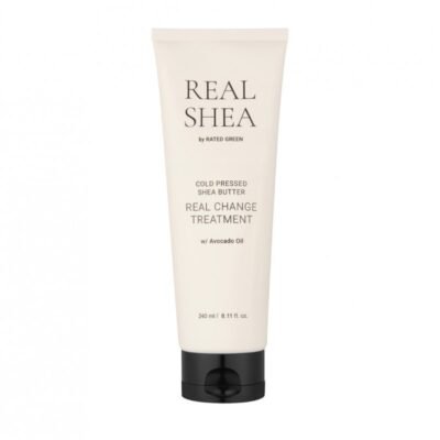 REAL SHEA Maitinanti kaukė plaukams „Cold Pressed Shea Butter Real Change Treatment“