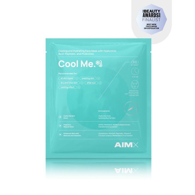 Greito poveikio intensyviai regeneruojanti ir drėkinanti lakštinė kaukė su vėsinančiu ir raminančiu poveikiu AIMX “Cool Me” - Image 5
